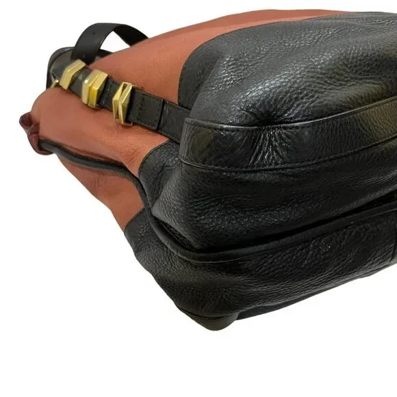 OrYANY Large Multi Pocket Pebble Leather Brown Black Bag - Picture 12 of 16